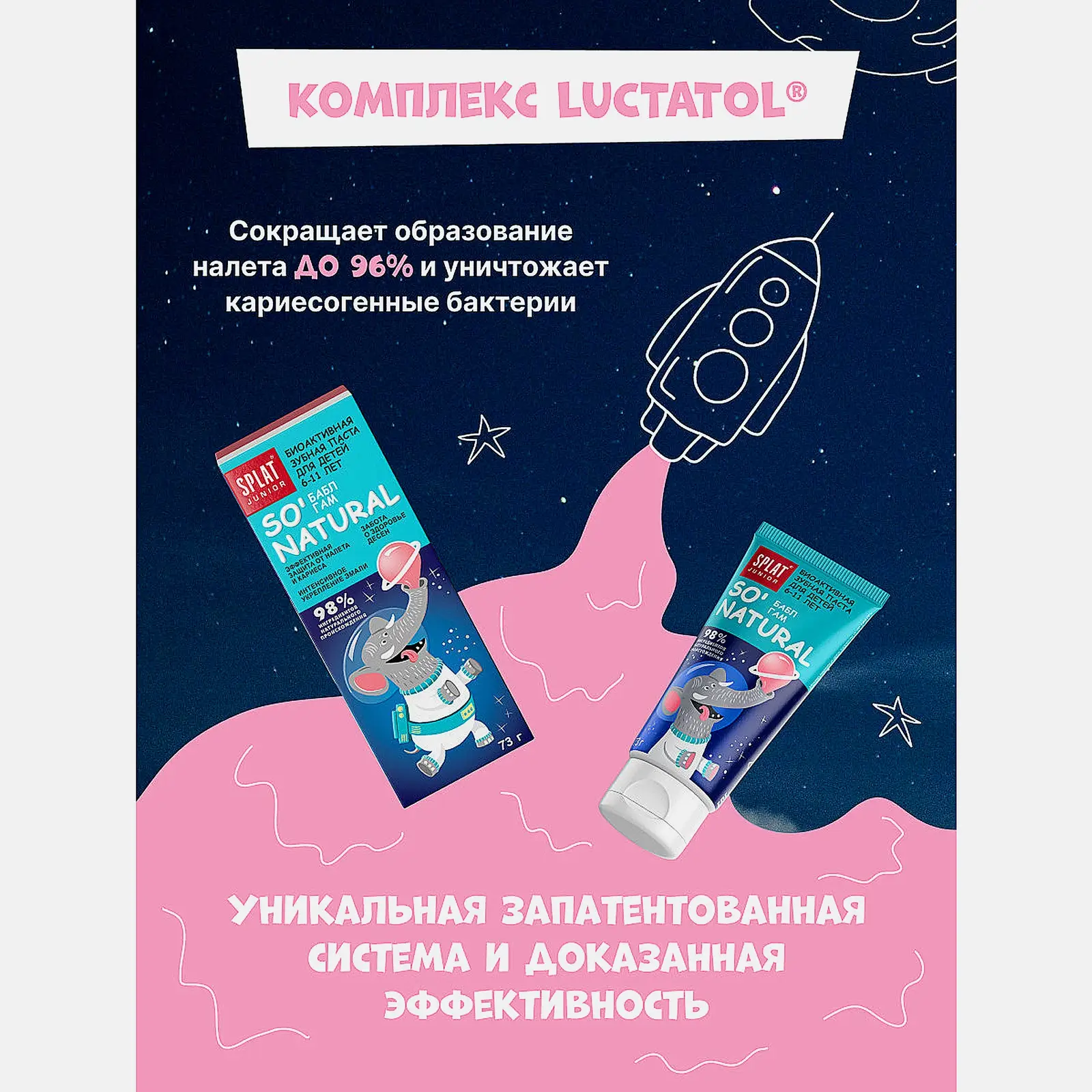 Зубная паста Splat Junior Биоактивная Бабл гам детская 55мл - фото 5