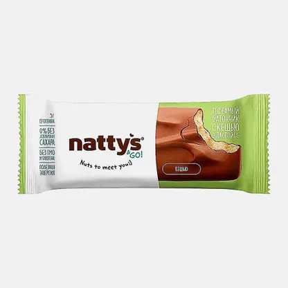 Батончик с пастой из кешью в молочном шоколаде Cashew Nattys & Go 45г