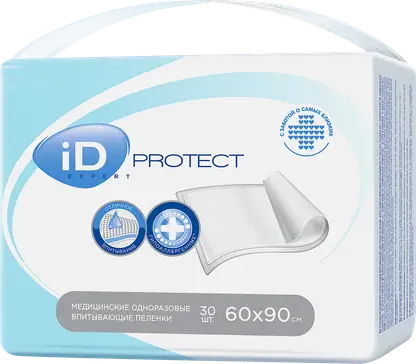 Пеленки Id expert одноразовые впитывающие 60Х90см 30шт