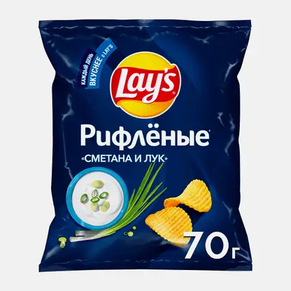 Чипсы Lays Рифлёные Сметана и лук 70г
