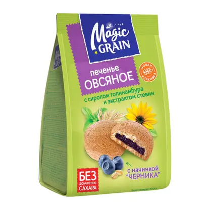 Изображение товара Печенье Овсяное Magic Grain с Топинамбуром Черника 180г