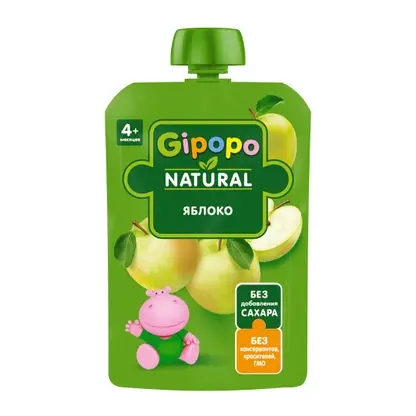 Изображение товара Пюре детское Gipopo Фруктовое Яблоко с 4 месяцев 90г