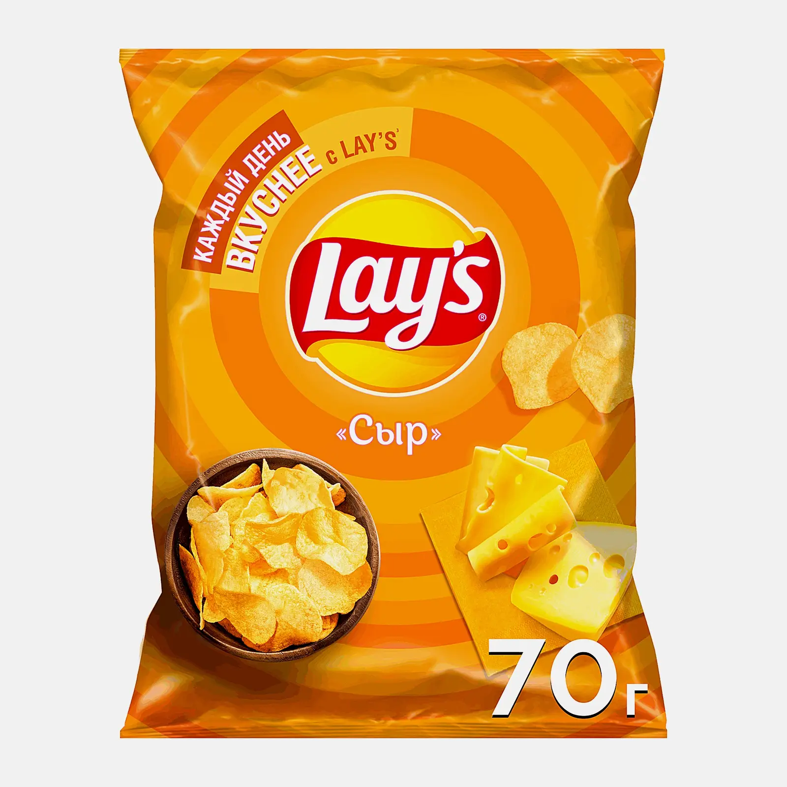 Изображение товара Чипсы Lay's Сыр 70г - хрустящая закуска с ароматом сыра