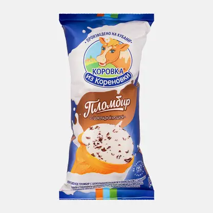 Мороженое Коровка из Кореновки Пломбир с шоколадной стружкой 80г