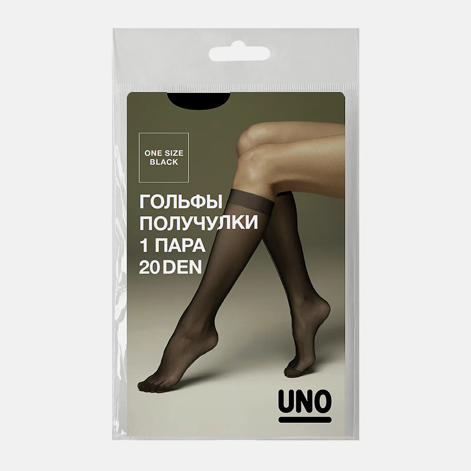 Гольфы женские Uno PKS 4 black 20 one size черные 1 пара