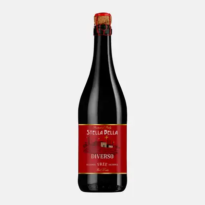Красное вино игристое Rosso безалкогольное сладкое Stella Bella Diverso 750мл