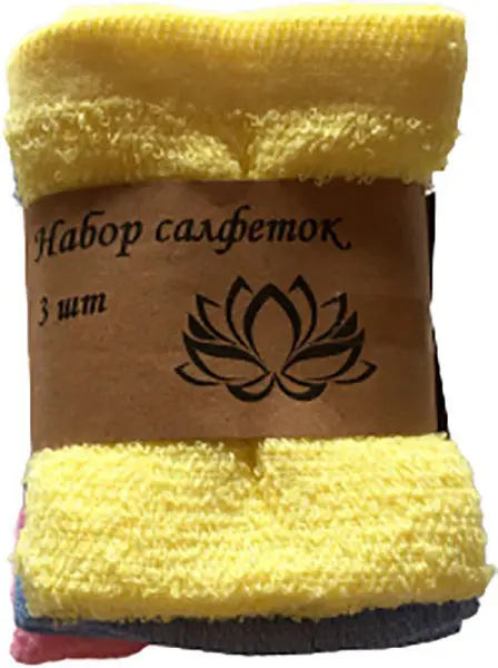 Изображение товара Салфетки махровые хлопковые 24*24 см 3шт