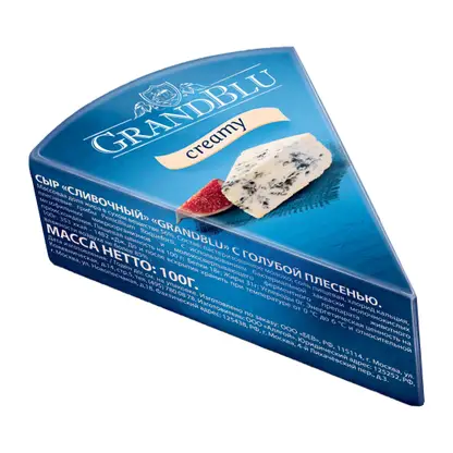Изображение товара Голубой сыр Grandblu Creamy с голубой плесенью 56% 100 г из Аргентины