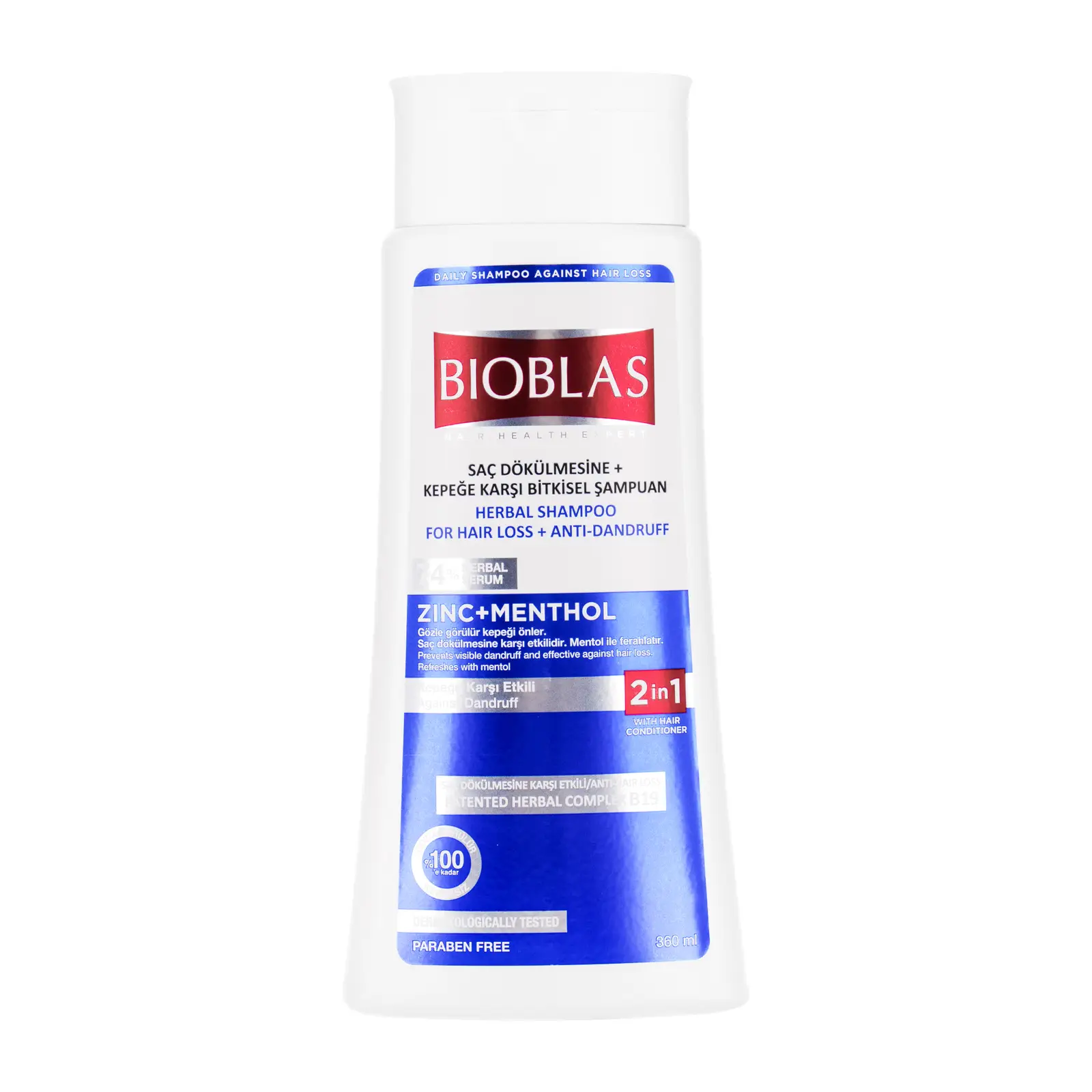 Шампунь Bioblas Anti-Hair Loss Против перхоти и выпадения с содержанием цинка 360мл