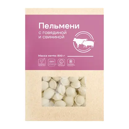 Изображение товара Пельмени Чистый состав с говядиной и свининой 800г