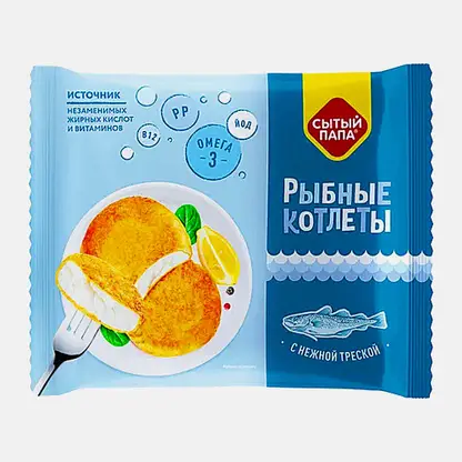 Котлеты Сытый папа рыбные тресковые 300г