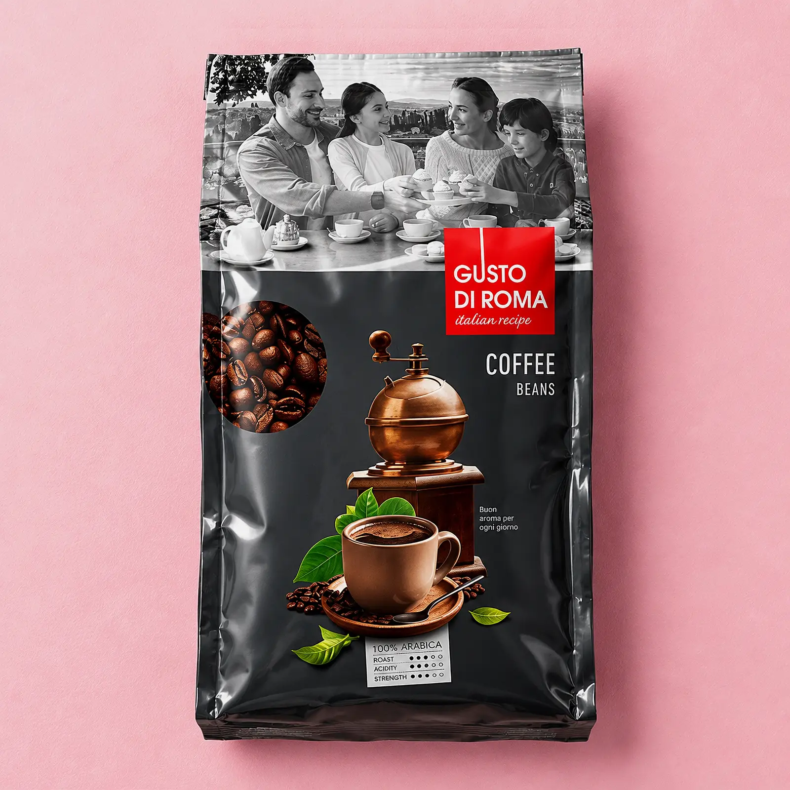 Кофе в зернах Gusto Di Roma натуральный 200г