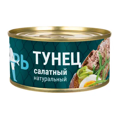 Изображение товара Тунец полосатый салатный натуральный Рыбарь 170г