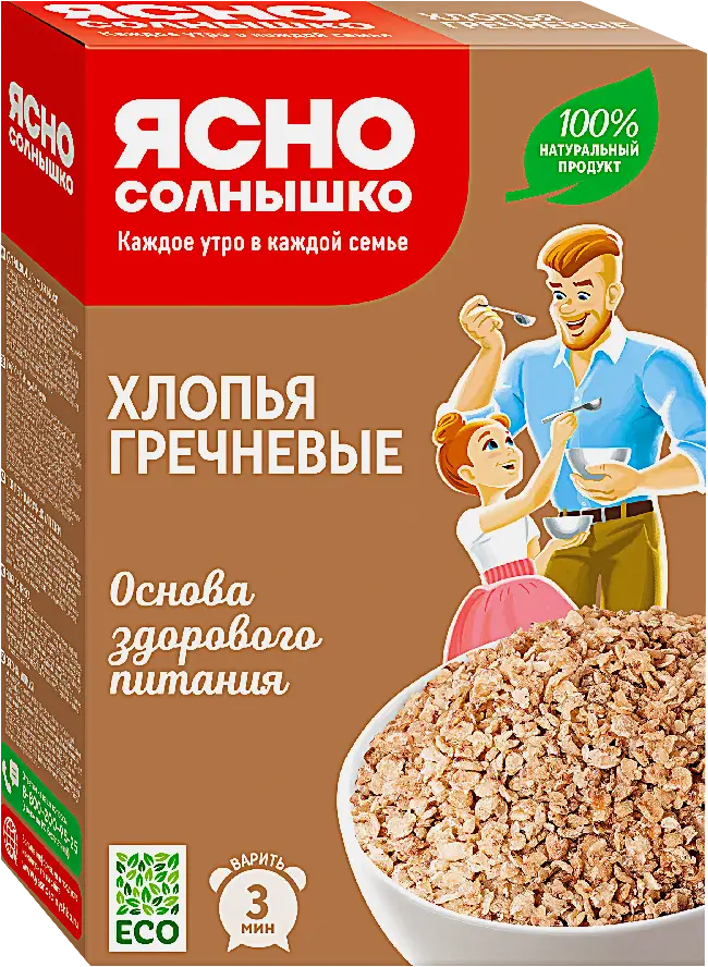 Изображение товара Гречневые хлопья Ясно Солнышко 375г быстрое и полезное питание