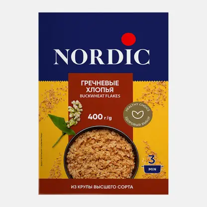 Хлопья гречневые Nordic 400г
