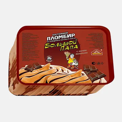 Мороженое Большой папа Пломбир шоколадный 450г