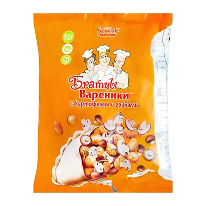 Изображение товара Вареники Братцы с картофелем и грибами 700г
