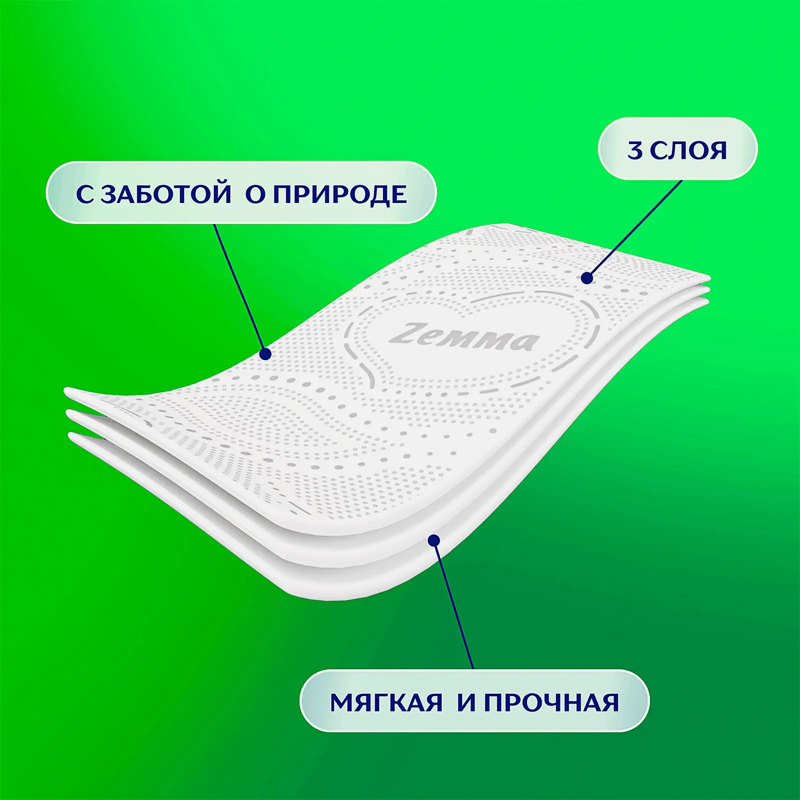 Туалетная бумага Natural Comfort Zemma 8 рулонов 3 слоя