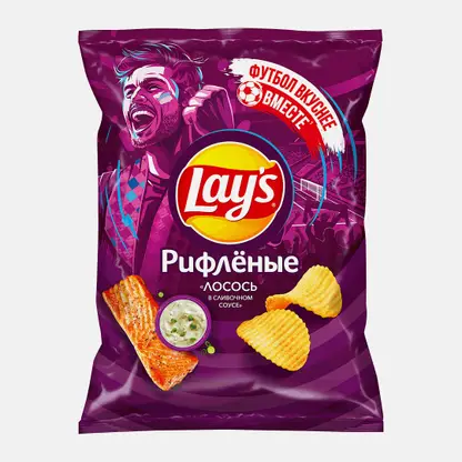 Чипсы Lays Рифлёные Лосось в сливочном соусе 140г