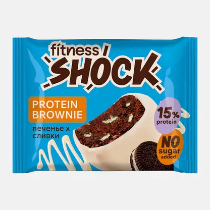 Пирожное протеиновое Брауни с ароматом печенья Fitnesshock 50г