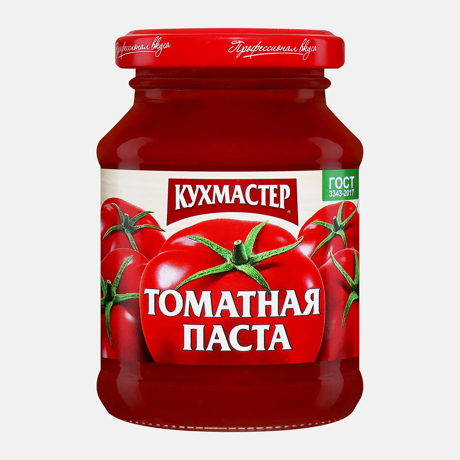 Изображение товара Томатная паста Кухмастер 270 г натуральная густая бордово-красная