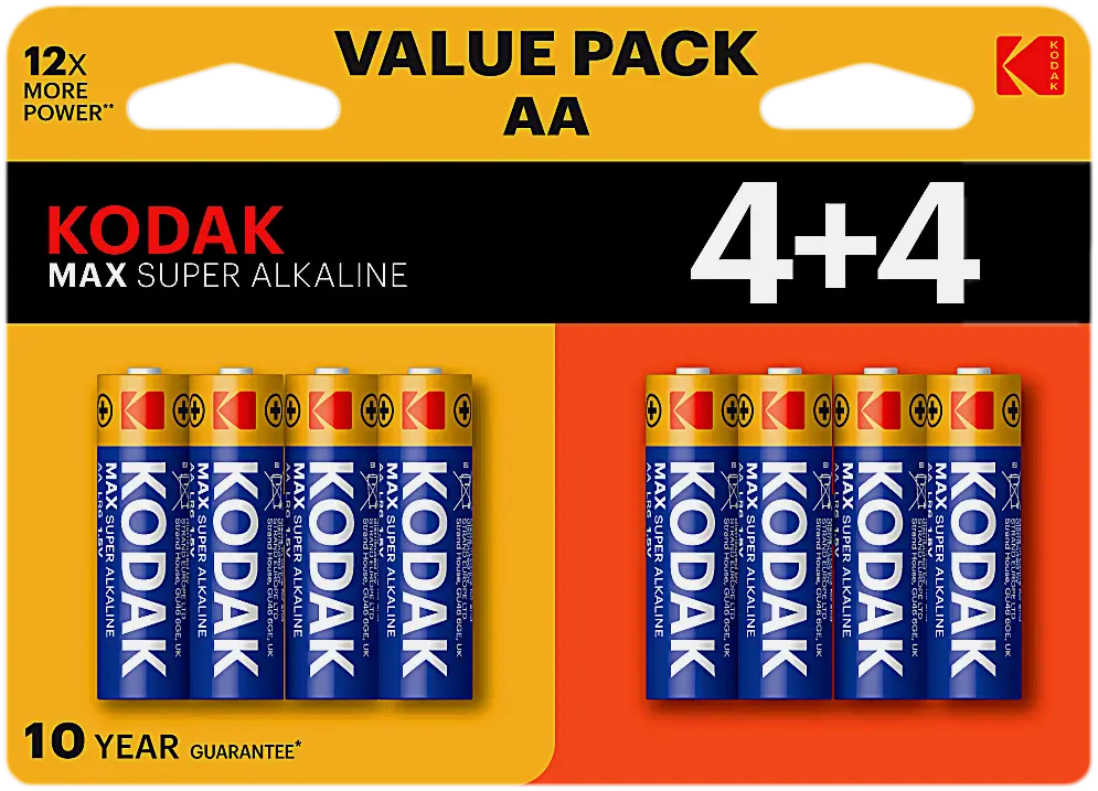 Батарейки Kodak Max Alkaline АА 4+4шт Батарейки Kodak Max Alkaline АА 4+4шт