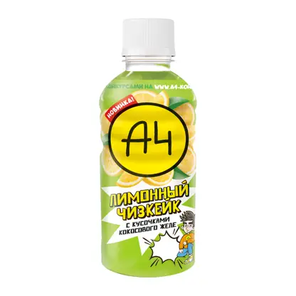 Изображение товара Напиток А4 Лимонный чизкейк с кусочками кокосового желе 320мл
