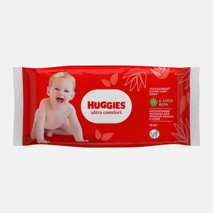 Влажные салфетки детские с алоэ Huggies Ultra Comfort 56шт