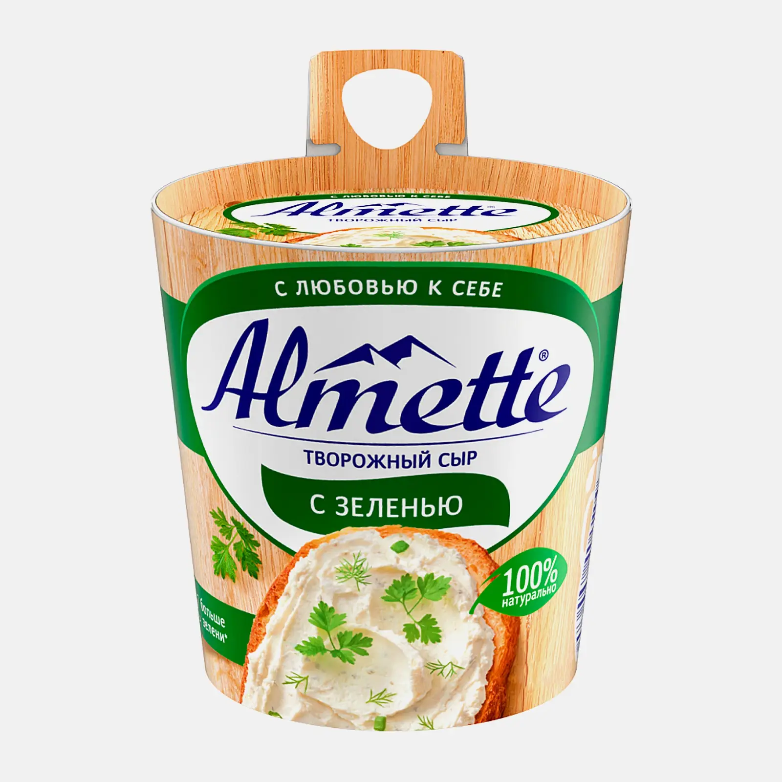 Изображение товара Творожный сыр Almette с зеленью 60% 150г - натуральный, мягкий и пикантный