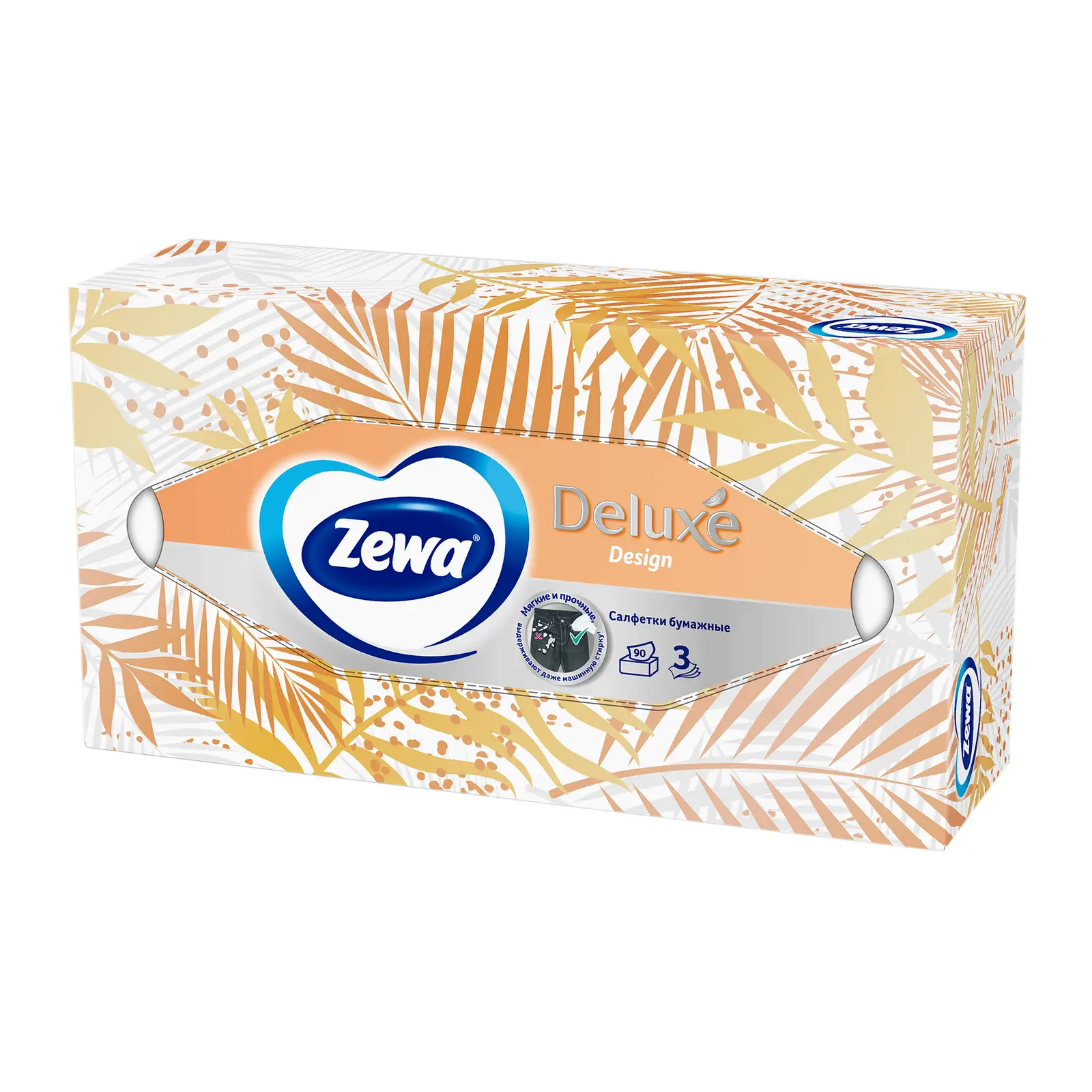 Салфетки бумажные Zewa Deluxe Design 3 слоя 90шт