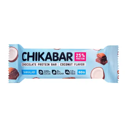 Изображение товара Батончик глазированный Chikalab Кокос 60г с высоким содержанием белка