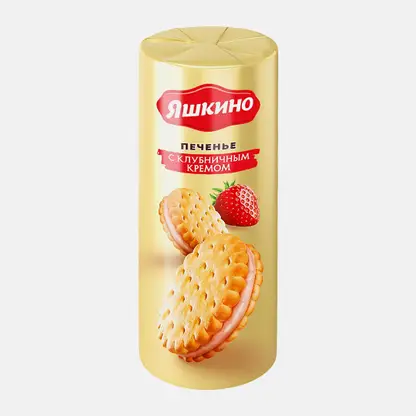 Печенье с клубничным кремом Яшкино 190г