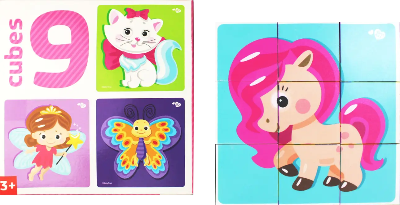 Кубики Baby Toys Тридевятое Царство 9шт в ассортименте