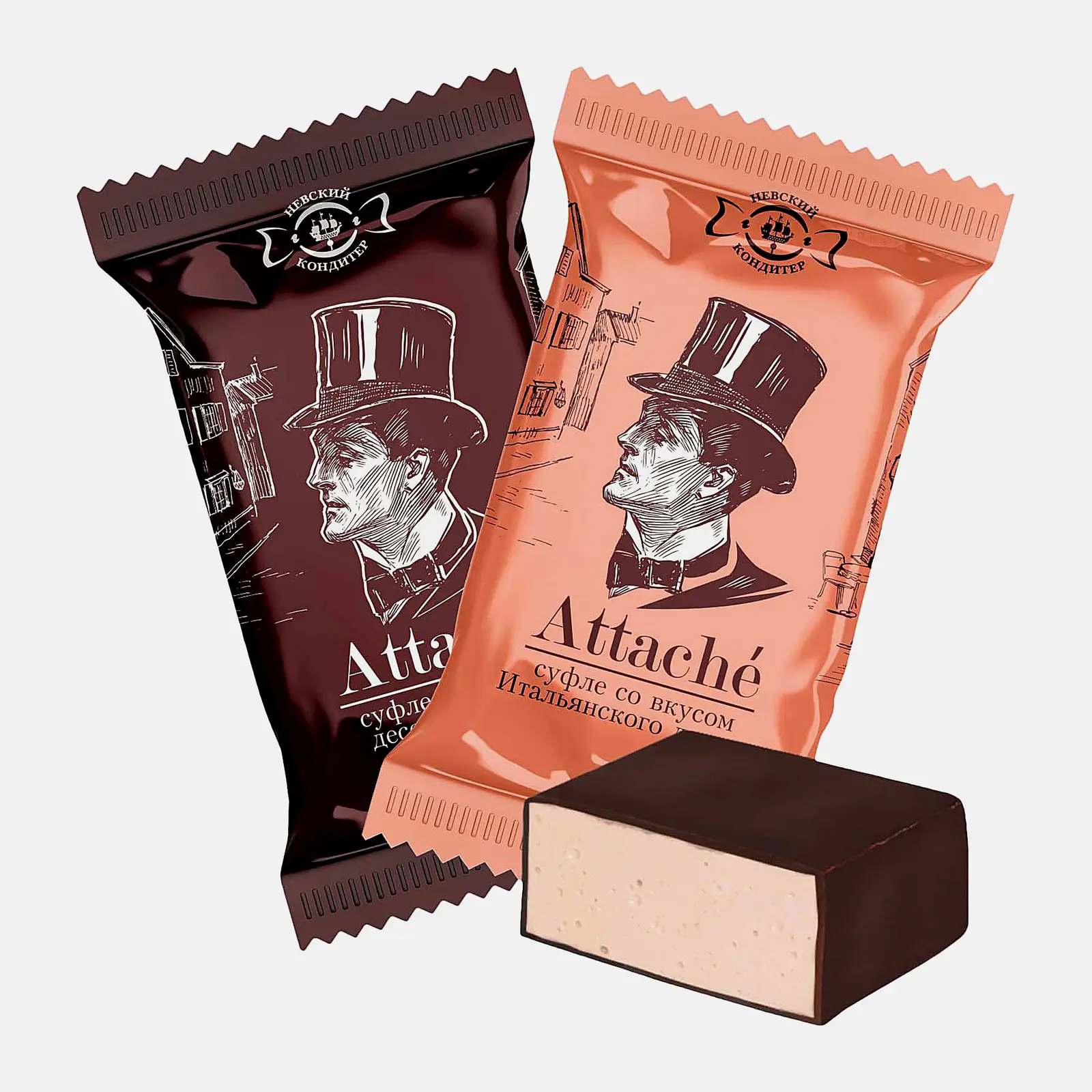 Изображение товара Конфеты Суфле Брауни Итальянский десерт Attache 0.3 кг