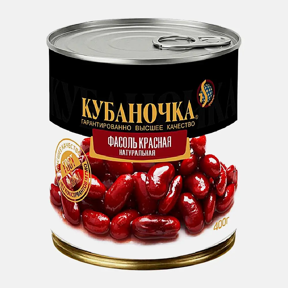 Фасоль Кубаночка красная натуральная 400г