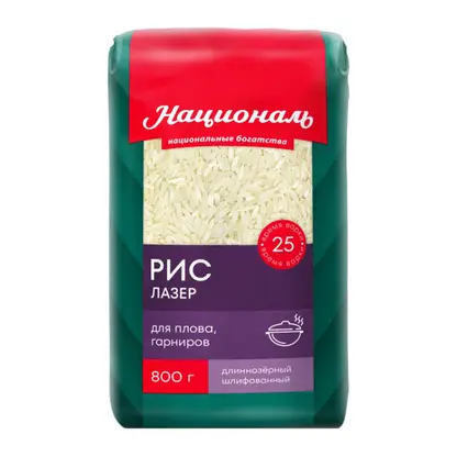 Изображение товара Рис Националь Лазер длиннозерный 800г