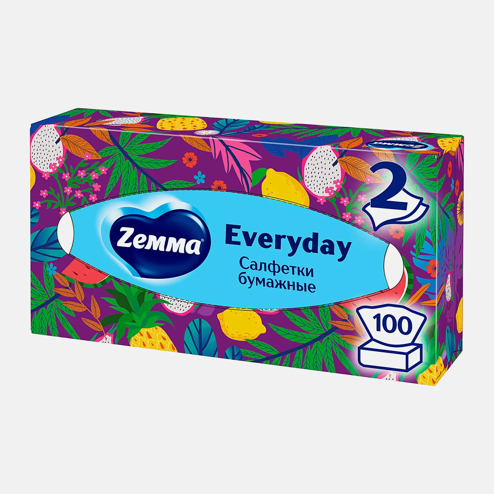 Салфетки бумажные Zewa Everyday 2 слоя 100шт в ассортименте - фото 5