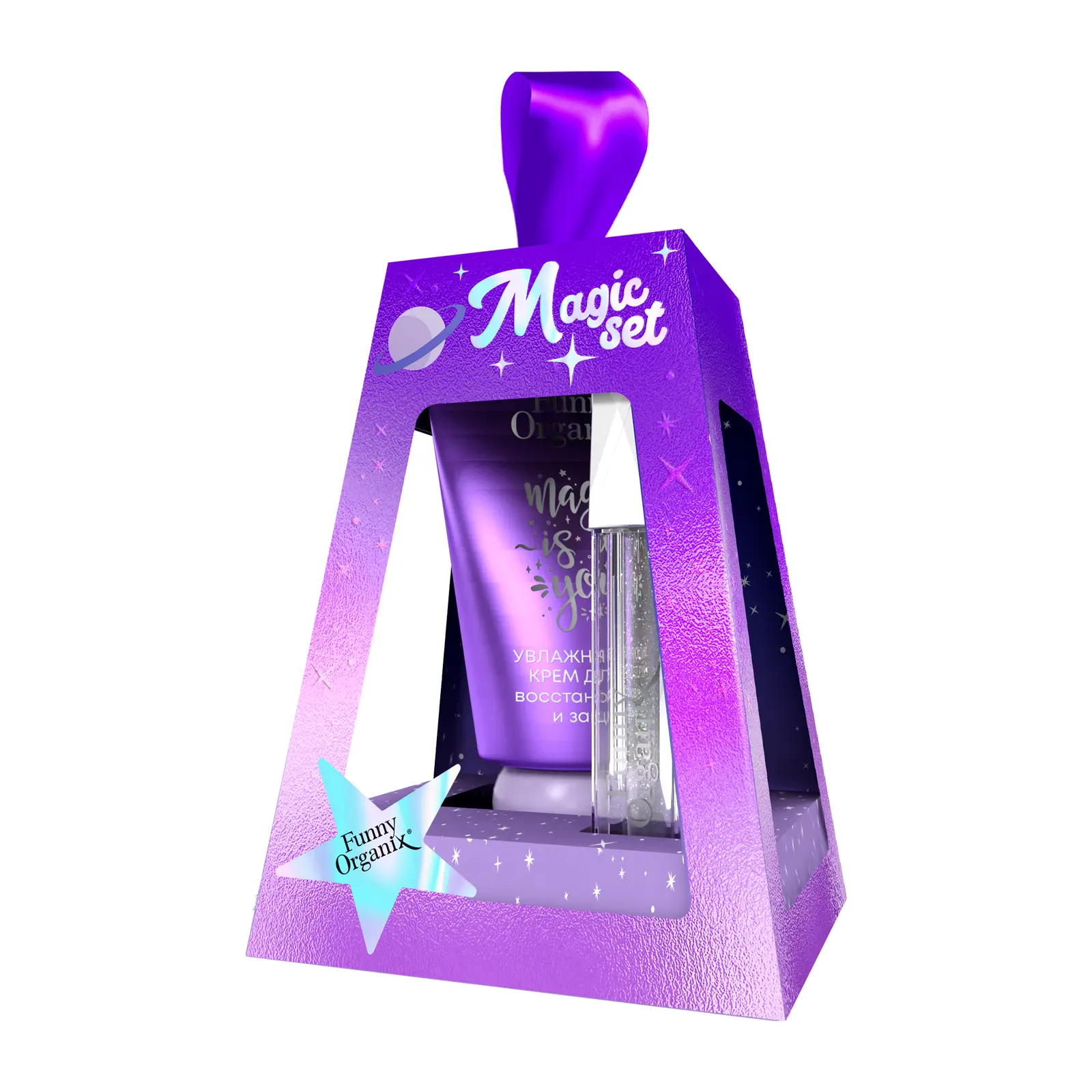 Подарочный набор Funny Organix Magic Set Shining Блеск для губ+Крем для рук в ассортименте