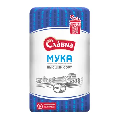Изображение товара Мука Славна Старооскольская хлебопекарная 2кг