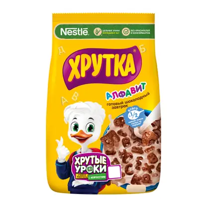 Изображение товара Готовый завтрак Хрутка алфавит шоколадный 230г натуральный и вкусный