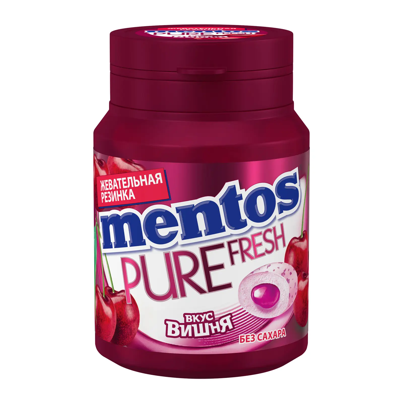 Изображение товара Жевательная резинка Mentos Вишня 54г освежающий вкус сладкое лакомство