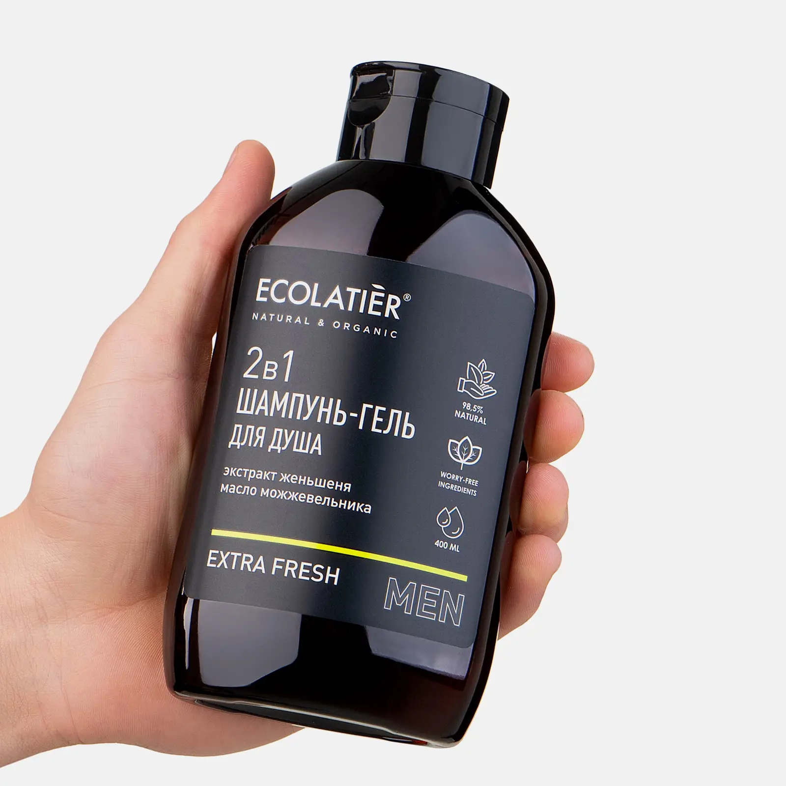 Шампунь-гель для душа Ecolatier Extra Fresh 2в1 мужской 400мл