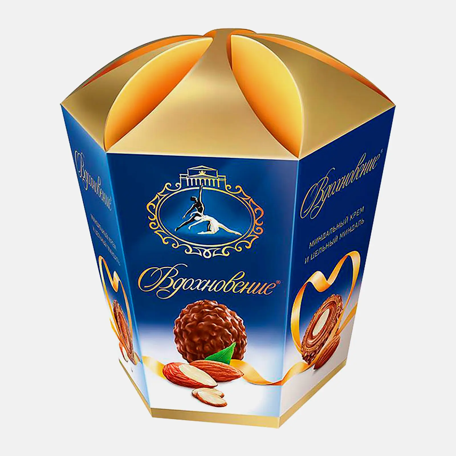 Шоколадные конфеты Вдохновение с миндальным кремом и миндалём 150г
