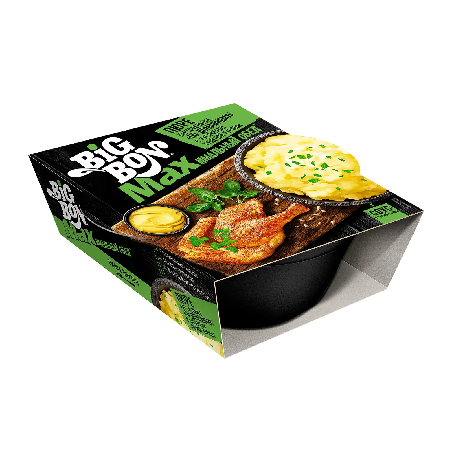 Изображение товара Пюре картофельное Big Bon с курицей и соусом быстрого приготовления 110г