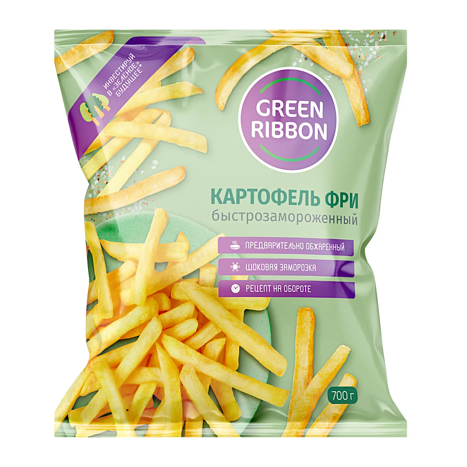 Изображение товара Картофель фри Green Ribbon быстрозамороженный 700г - вкусный гарнир