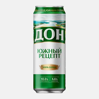 Пиво Дон Южный рецепт светлое фильтрованное 4.6% 450мл