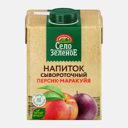 Напиток сывороточный Село Зеленое Персик-маракуйя 500мл