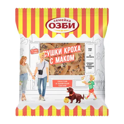 Изображение товара Сушки Семейка Озби Кроха с маком 200г Изображение товара Сушки Семейка Озби Кроха с маком 200г