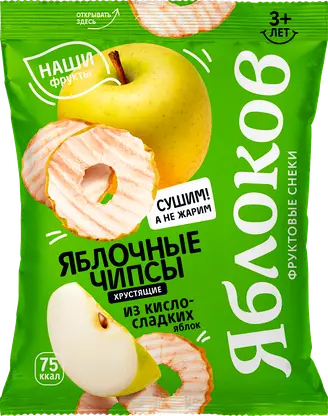 Изображение товара Чипсы Яблоков яблочные кисло-сладкие 25г