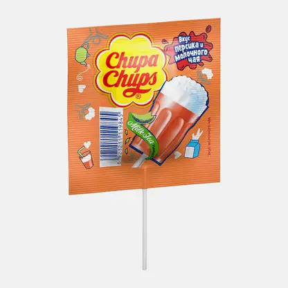 Карамель со вкусом клубники/персика Chupa Chups Milk Tea 15г в ассортименте